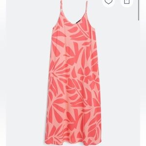 TRIBAL Tropical Print Maxi Dress pink size LP